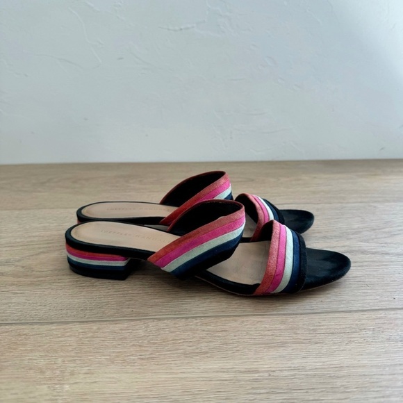 Loeffler Randall Rubie Striped Suede Slides - Picture 3 of 7
